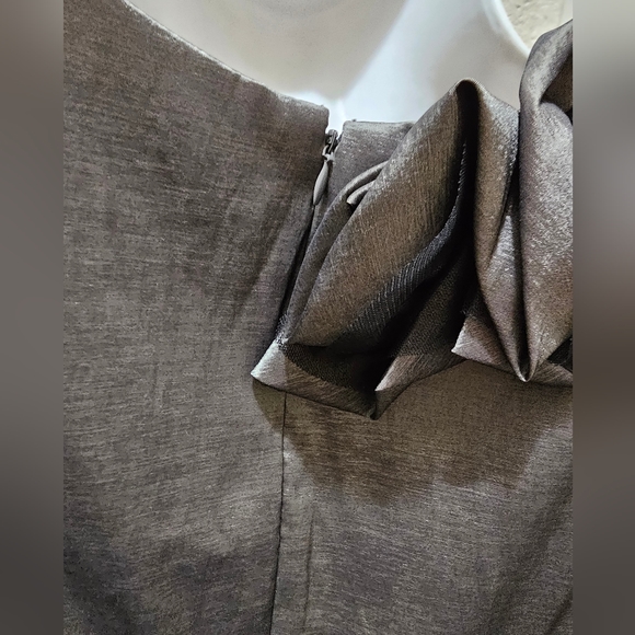 Pewter Sleeveless Formal Evening Dress size 12 EUC - Picture 6 of 9